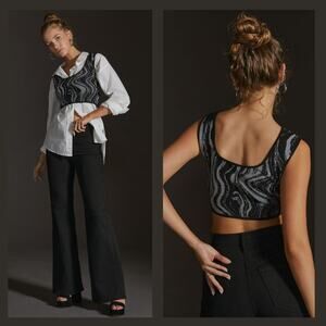 Anthropologie Cropped Marble Vest - New - One Size